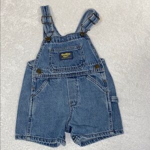 Vintagr OshKosh B'gosh Blue Denim shortall Overalls Classic Style 18m cotton